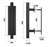 1st Black Steel Powder Coated Barn Door Pull Handtag Rektangul￤rt d￶rrhandtag f￶r grindinmatningsd￶rrar