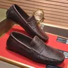 Nazwa marki Męskie Dress Loafers Casual Walk Plised Moccasin-Gommina Drive Real Leather Slip On Buty EU38-45