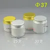 Pot cosmétique en PET givré transparent de 30 grammes avec couvercle en aluminium argent/or, récipient d'échantillon de 30 ml, pots de crème 30G