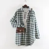 Kvinnor Plaid Shirt Förstoringar Blusar Pojkvänskjorta Långärmad Blus Kvinnlig Skjortor Flannel Topps Femininas Chemise OuterWear1