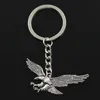 Fashion 30mm Key Ring Metal Key Chain Keychain Jewelry Antique Silver Plated hawk eagle 28*50mm Pendant