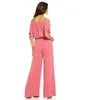 Jumpsuits Women Floral Solid Rompers Strapless Sexy Off Shoulder Jumpsuit Chiffon Casual Bodysuits One Piece Onesie Clothes Apparel YFA1062