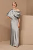 Elegante Satin-Meerjungfrau-Kleider für die Brautmutter, bodenlang, Übergröße, Mutter-Hochzeitsgastkleid, maßgeschneiderte Abendkleider2562