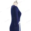 لطيفة-الأبد خمر الوهم البصري colorblock ارتداء للعمل vestidos حزب الأعمال bodycon المرأة أنيقة مكتب اللباس B474