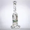 Honeycomb Percolato Cartoon Glass Bong met Kom 11 Inches Tall Roken Waterleidingen Joint 14.4mm Twee functie Olieruigs Hookahs DAB RIG