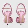 Modèles de catwalk en cuir 2019 Lucky classique Sexy Sexe Snake Open Toe Wedding 105cm Stietto High Heels Sandal Pink 346004773