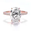 Choucong obietnicy Pierścień palców Rose Gold wypełniony 925 Srebrny owalny cięty 3CT Diamond CZ Pierścienie zespołu zaręczynowego dla Wome Wome Wedding Jewelry218t