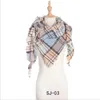 Plaid Scarves Tjej Kontrollera Shawl Grid Oversized Tassel Wraps Gitter Triangle Neck Scarf Fransed Pashmina Winter Neckerchief Blankets LT1405