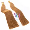 0.5g * 100 Soporte 50g Doble dibujado # 60 # 613 Extensiones de cabello humano de fusión de queratina virgen Remy de punta plana europea