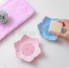 Lotus Shape Sabonete Dishes Portátil Silicone Soap Caixa De Armazenamento Drenando Soap Holder Holter Tool Tool