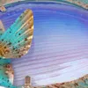Startseite Metallfisch-Kunstwerk für Gartendekoration Outdoor-Tier mit Glasmalerei Fisch für Gartenstatuen und Skulpturen T200117246N