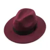 Kvinnor Hattar Vintage Höst Vinterull Kvinnors Män Fedora Mössor Floppy Trilby Feltad Hatt Ladies Cowboy Cap Gratis frakt