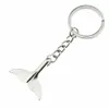 Fashion Antique Silver Big Sea Animal Whale Tail Charms Pendant Keychain Gift for Women Girls Car Purse Key Rings Holder Jewelry 822