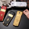 Unlocked super luxury mobile phones for man Women Dual sim card Mp3 Camera metal frame stainless steel cell phone case7292443