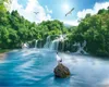 Custom Any Size 3d Wallpaper Forest Waterfall 3D Three-dimensional Mural Landscape Background Wall HD Wallpaper