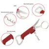 Portable Key Ring Bottle Opener Stainless Steel Corkscrew Knife Pulltap Double Hinged Beer Wine Bottle Opener Kitchen Bar Tool VT19686315