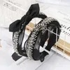 Spitzenstirnband Diamant Perle Strass Haarzubehör schwarze Schmetterling Boutique Bogen Haarbänder für Frauen Knoten Haar Accessoires7810158