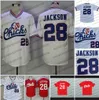 28 Bo Jackson Memphis Chicks Blancheur blanc Baseball Jersey Top Quality Ed Expédition rapide Taille S-XXL