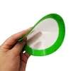 5pcs/lot round 실리콘 매트 왁스 비 스틱 패드 실리콘 드라이 허브 매트 음식 등급 베이킹 매트 매트 jars dab pad green