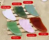 Tamax JD016 Vit Rosa Rose Quartz Green Agate Dongling Jade Guasha Board Natural Stone Scraper Gua SHA Verktyg för akupunkturtryck