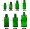 10ml زجاجات زجاجية خضراء من الكوبالت للزيوت الأساسية 1 / 3Oz قنينة فارغة قابلة لإعادة الملء مع قطاعة مخفضة للفوهة ولوازمها Cap DIY Tool Tools