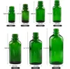 10ml Cobalt Green Glass Bottles for Essential Oils 1/3Oz Refillable Empty Bottle with Orifice Reducer Dropper and Cap DIY Tool & Accessories