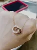 Projekt mody wisiorek Naszyjnik Kobiety podwójny pierścień pełny CZ dwa rzędy Diamentowy naszyjnik Octagonowa biżuteria