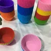 Moldes de silicona para magdalenas y muffins, 7 cm, colorido, para pastel, taza, molde, caja para hornear, fabricante, moldes para hornear, herramientas para pasteles HHA718