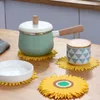 2 -stks/Set siliconen trivets potmat zonnebloem pan pot houders hittebestendige niet -slip hete scheurtje voor keuken eetbaar aanrecht
