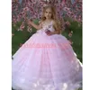 결혼식을위한 2020 계층화 된 꽃 소녀 드레스 로즈 - 라인 공주 핑크 소녀 생일 정장 드레스 영성체 드레스 키즈 투투 선발 대회
