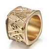 Newest Arrival Unique Stainless Steel Gold Silver Two Tone Masons compass and square Lodge Masonic signet rings item gift jewelry