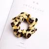 Hair Scrunchie Bands Streamer Tillbehör Kvinnor Tjej Ponytailhållare Elastiska Scrunchies Toppar Leopard Head Scarf Hårband 50PCS F307F