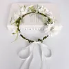 Bohemian Girls garland stereo simulation flowers pearl Beaded Children hair band Bridal Wedding headdress Kids Sea Beach Wreath S169