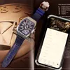 Vanguard Watch Limited New Men's Collection Steel Case Date V 45 Sc DT Yachting Blue Dial Automatic Mens Watch Blue Leather Strap Watches M-E28