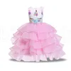 Девушка платья единорога принцесса девушки косплей одеваются костюм дети ну вечеринку пачка платье одежда детская цветочная одежда платье KKA6568