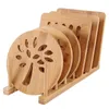 Bambú a prueba de calor del cojín de pescado ballena 16cm Ronda de bambú Coaster contra escaldaduras Pan Plato Plato estera de tabla