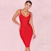 Hurtownie-Sexy Bandaż Sukienka Kobiety Ubrania 2018 V-Neck Red Women Bodycon Dress Bandaż Celebrity Party Club Prom Vestidos Odzież