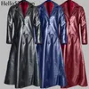 pu leather trench coat