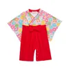 Bébé vêtements d'été ensembles filles à manches longues uniformes vêtements papillon noeuds japonais escalade imprimé Kimono bébé garçons filles pyjamas LT615