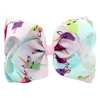 6pcslot 8039039 Big Fjärilshårnål Donut Unicorn Ice Cream Print Grosgrain Ribbon Bow Alligator Clips Girls Accessori6842657