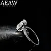 AEAW 1.0 Strahlungsgeschnittene Moissanite-Verlobungsring 14k Weißgold-Moissanite-Brautring- / Versprechen-Ring- / Jubiläumsring