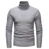 Winter warme mannen turtleneck trui mode solide gebreide slim fit pullovers mannelijke casual dubbele kraag truien heren pull homme1