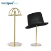 Support de chapeau en métal noir support de rehausseur de chapeau en acier inoxydable doré magasin de vêtements présentoir de chapeau accessoires d'affichage de capuchon en métal argenté de haute qualité