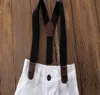 Europa Sommarbarn Baby Boys Set Kids Bowtie Kortärmad T-shirt + Suspender Byxor Gentleman Boy 2st Set Barn Outfits 14538