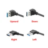 USB 3.0 تمديد كابل الذكور إلى أنثى محول زاوية كابل امتداد تمديد النقل السريع اليسار/اليمين/لأعلى/لأسفل
