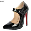 Rontic nouvelle mode femmes classiques pompes Mary Janes minces talons hauts pompes belle bout pointu noir chaussures de fête femmes taille américaine 4-15