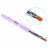 Na024 7 stks / partij Acryl Nail Borstel UV Gel 3D Nail Art Brush Pennen Nagellak Painting Tekening Borstels Manicure Tools Set Kit