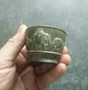 Chinesische alte Bronzen Elefant Linien Kupfer Weinglas