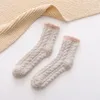 Corail Velours Épais Serviette Chaussettes Dame Hiver Chaud Moelleux Adulte Bonbons Couleur Sol Sommeil Fuzzy Chaussettes Filles Bas 2 pcs/paire CCA11917 60 paires