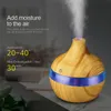 Mini humidificateur à grains de bois de 300 ml, diffuseur d'huiles essentielles d'aromathérapie, humidificateurs portables en bambou, diffuseurs ultrasoniques à brume fraîche avec lumière changeante à 7 couleurs LED